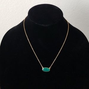 Emerald color stone necklace